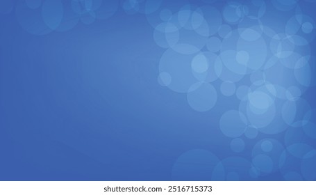 Bokeh of water fly and lights on blue background. lighting circles and bubbles on blue background, blue background abstract