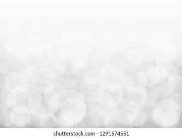 Bokeh white and gray color background. blur bright abstract background. Vector illustration.