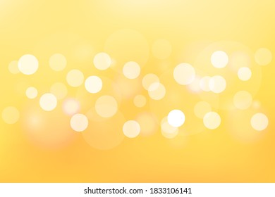 Bokeh yellow background. For christmas. Vector illustration.