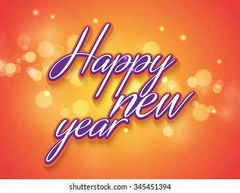 bokhi effect with party background and script happy new year text eps10