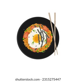 Bokkeumbap Kimchi Fried Rice Illustration Logo