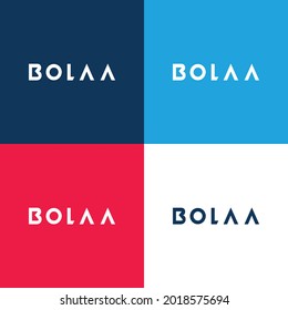 Bola A Logo blue and red four color minimal icon set