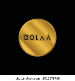 Bola A Logo gold plated metalic icon or logo vector