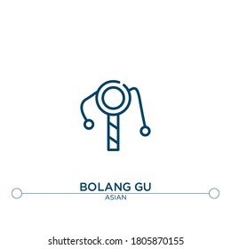 icono de la línea vectorial de bolang gu. Ilustración de elemento simple. el icono del esquema de bolang gu del concepto asiático. Se puede usar para web y móvil
