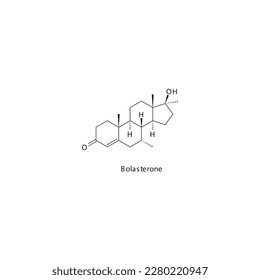 Bolasteron flache skelettale molekulare Struktur Anabolisches Steroidmittel zur Behandlung von Niereninsuffizienz. Vektorgrafik.
