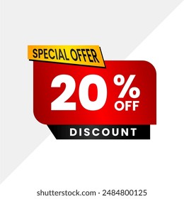 Bold 20% Descuento Tag - Diseño de Vector de venta de alta calidad