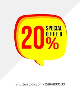 Bold 20% Descuento Tag - Diseño de Vector de venta de alta calidad