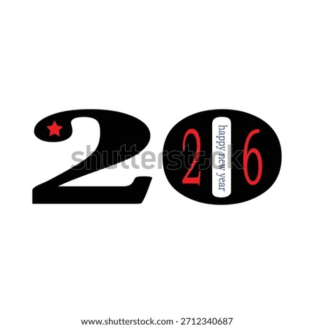 Bold 2016 Happy New Year Typography with Red Star and Oval Design – Creative Celebration Greeting for Calendar, Poster, Banner, or Editorial Use
