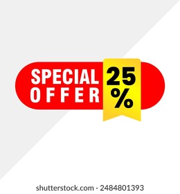 Bold 25% Discount Tag - High-Quality Sale Vector Design