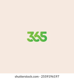 Bold 365 numeral icon flat vector design.