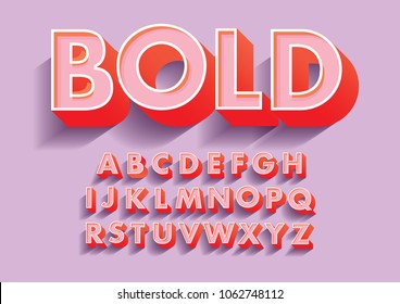 bold 3d/ 3 dimension typography design vector