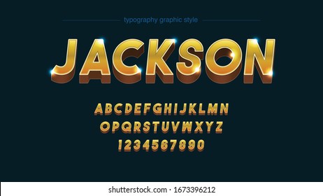 Bold 3D Golden Bright Typography Artistc Text Effect