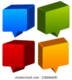 Bold 3d speech bubbles, talk bubbles