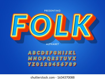 Bold 3d style font design, letters and numbers. Modern look custom typography or text effect for game title, poster headline, logotype