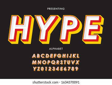 Bold 3d style font design, letters and numbers. Modern look custom typography or text effect for game title, poster headline, logotype