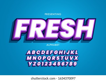 Bold 3d style font design, letters and numbers. Modern look custom typography or text effect for game title, poster headline, logotype
