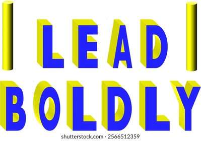 Bold 3D Text Effects LEAD BOLDLY' - Editable EPS Format for Social Media, Posters, and More"

