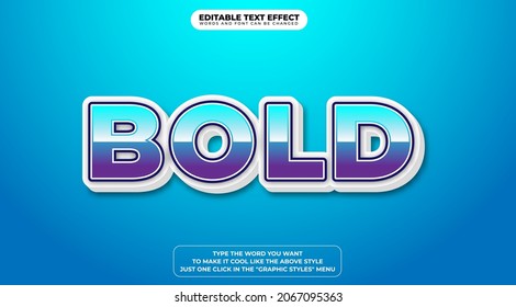 Bold 3D Text Style Effect with Editable Text