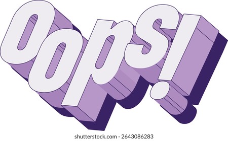 Bold 3D “Oops!” Typography in Playful Comic Style for Fun Designs