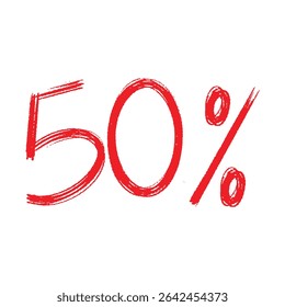 Bold 50 % Discount Lettering  Hand-Drawn with  Brush