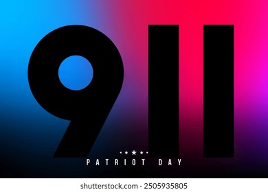 Bold 911 numerals on gradient for Patriot Day