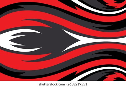 Plano de fundo abstrato em negrito com formas curvas em preto e vermelho. Um design elegante de banner vetorial ideal para uso digital, empresarial ou promocional.