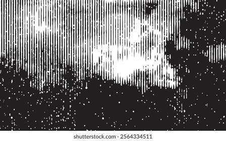 Bold abstract background featuring vertical white lines with scattered dots on a black backdrop. Ideal for striking designs, digital art, and creative visuals