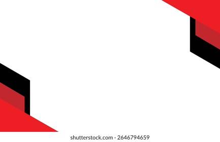 Bold abstract background with red and black diagonal shapes on a clean white backdrop. Ideal for modern designs, flyers, banners, or digital templates with a strong visual presence.