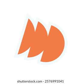 Bold abstract brutalist element sticker. Modern flat shape with brutalism influence. This geometric figure reflects y2k style, capturing the essence of contemporary design. Ideal for branding