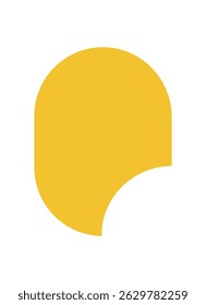 Bold abstract brutalist shape. A minimal modern element in an oval form. This unique icon highlights brutalism, featuring a simple curve. Ideal for contemporary design, this graphic fits y2k