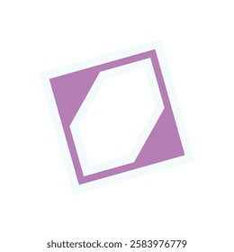 Bold abstract brutalist shape sticker. Modern figure with minimal form. This brutalist element symbolizes contemporary design, offering a unique icon in a y2k aesthetic, perfect for various graphic