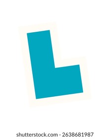 Bold abstract brutalist shape sticker. Modern icon with a flat form. This graphic element represents contemporary design, reflecting y2k aesthetics, ideal for digital art projects or creative
