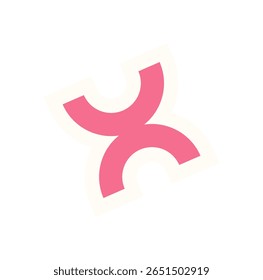 Adesivo de forma brutalista abstrato e ousado. A figura plana moderna serve como um ícone distinto. Elemento minimalista, símbolo gráfico e estética y2k adequado para projetos contemporâneos.