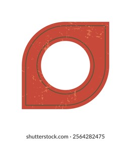 Bold abstract circle icon. Minimal shape element with grunge texture. Modern brutalism, Y2K style, perfect for contemporary design projects and creative applications.