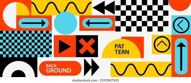 A bold abstract composition with geometric shapes in a mosaic style. A minimalist and modern vector background for posters. eps 10