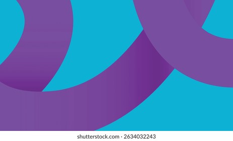 Bold abstract design featuring purple curved ribbon shapes over a cyan base. Perfect for modern branding, digital art, and design layouts.