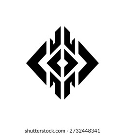 Bold Abstract Geometric Diamond Logo with Sharp Angular Elements, Representing Strength, Direction, and Innovation for Business Branding