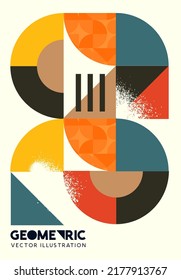 Bold and abstract geometric pattern layout. Vector illustration