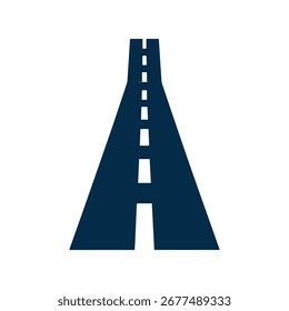 Logotipo abstrato arrojado da estrada simbolizando força e crescimento inovador