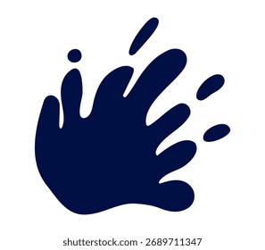 Silueta abstracta atrevida del chapoteo de la tinta aislada en el fondo blanco limpio, perfecto para los diseños creativos.
