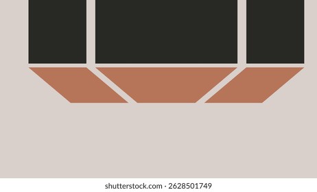 Formas de bloques isométricos abstractos con contraste dinámico de sombras sobre fondo neutro. Ideal para diseño visual, maquetas de UI UX y uso de marca creativa.