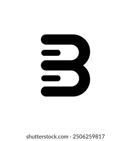 Bold Abstract Letter B Logo Icon in Minimalist Design - Perfect for Branding and Digital Projects