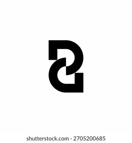 Bold, abstract logo of the number 2 created by continuous, thick, curved lines. Conveys connection. Excellent for consulting or security.