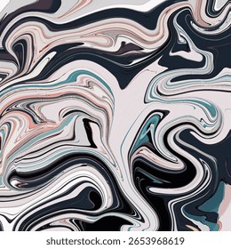 Arte em marmoreado abstrato e ousado em azul escuro, ruivo e branco com espirais dinâmicas e nítidas — ideal para fundos modernos e designs de declarações. Palavras-chave