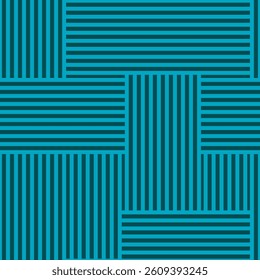 A bold and abstract modern weave pattern using alternating horizontal and vertical lines in teal tones. Ideal for textiles, wallpapers, digital backdrops, and modern design projects.