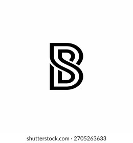 Monograma abstracto en negrita donde las iniciales B y S se combinan a la perfección. Dinámico y refinado. Excelente para FinTech o marca personal.
