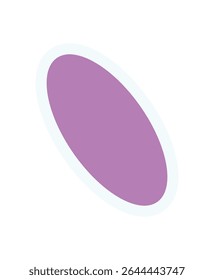 Bold abstract oval shape sticker. Modern shape element with a strong figure. This y2k design features a brutalist style, perfect for contemporary art projects, creative graphics, or minimalist