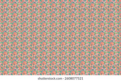 Bold abstract pattern with playful geometric elements in hyper pink, neon green, cyber peach, and sky blue, vibrant and trendy, seamless design, Y2K inspired