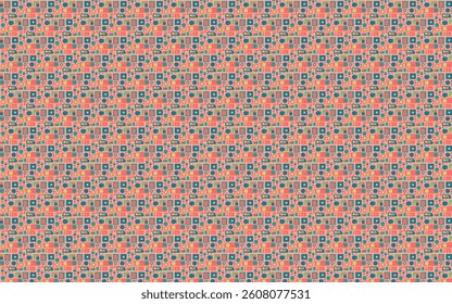 Bold abstract pattern with playful geometric elements in hyper pink, neon green, cyber peach, and sky blue, vibrant and trendy, seamless design, Y2K inspired