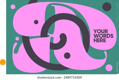 Bold and abstract poster design featuring vibrant color scheme and flowing shapes, perfect for modern advertising and creative displays.
